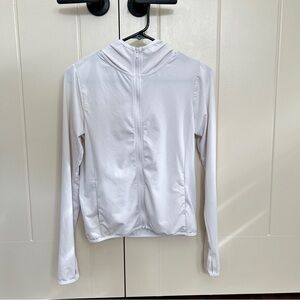 Uniqlo White Zip-Up Sun Protection